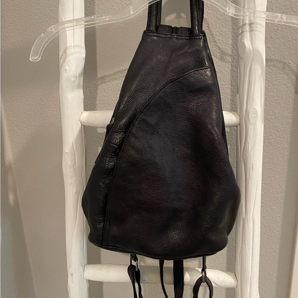 We The Free Black Leather multi-use backpack soho convertible sling bag